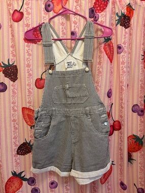 Princess Polly Black & White Gingham Short Overalls
